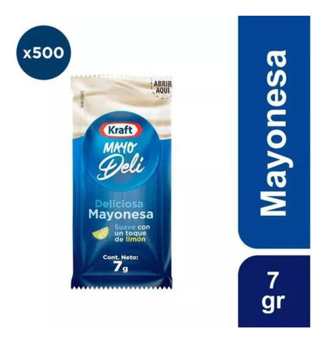 Mayonesa Kraft Mayodeli Sachet 7g Caja 500 Unidades