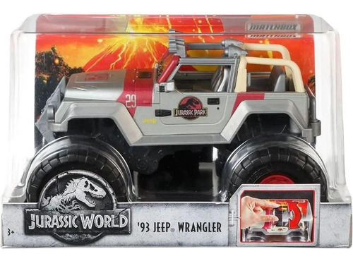 Caja de fósforos Wrangler Jeep Jurassic World 1-24, Mattel FMY48-HB, color gris