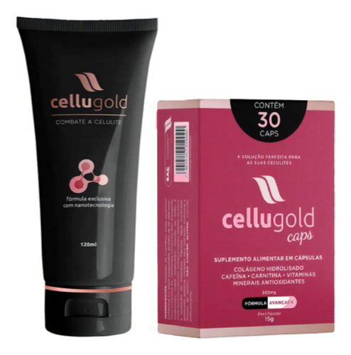  Conjunto Creme De Pele Cellugold + Redutor De Celulite Caps