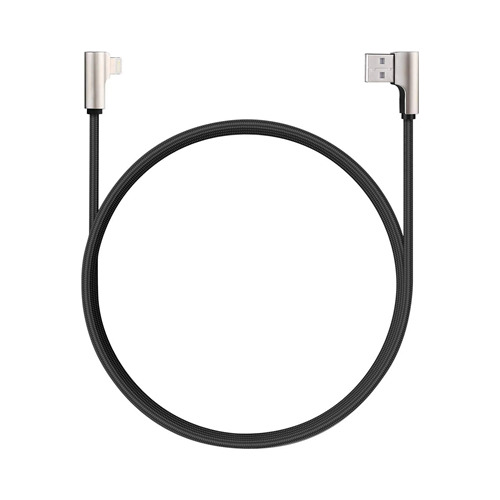 Cable Lightning A Usb-a De 1.2 Metros Trenzado 90° Mfi Negro