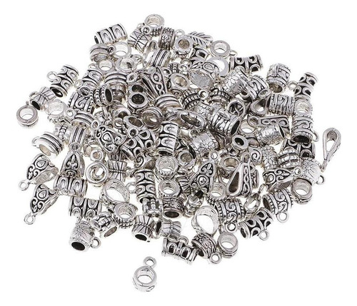 120 Unidades De Plata Plateado Bails Para La Del Collar
