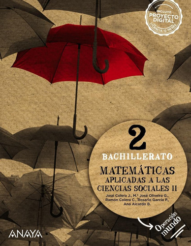 Libro: Matemáticas 2ºbachillerato Aplicadas Ciencias Sociale