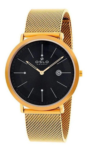 Relógio Oslo Masculino Dourado Analógico Omgsss9u0003p1kx