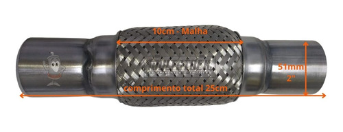 Tubo Flexivel Inox Universal 2 Polegadas Escapamento 51mm