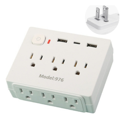 Multicontacto Usb Regleta 2 Puertos De Carga Usb 1 Tipo-c