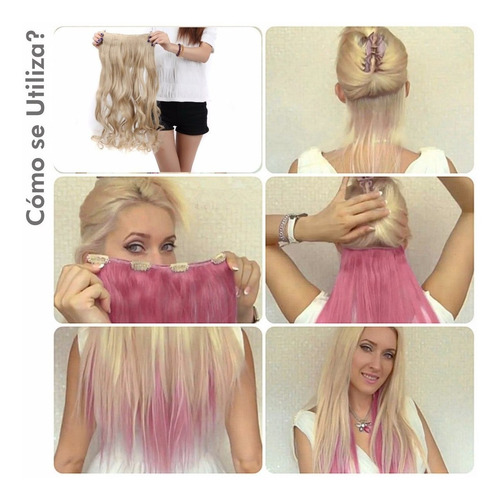 Imagen 5 de 10 de ¡ Extensión De Kanekalon Fucsia Cortina Cabello Ondulada !!