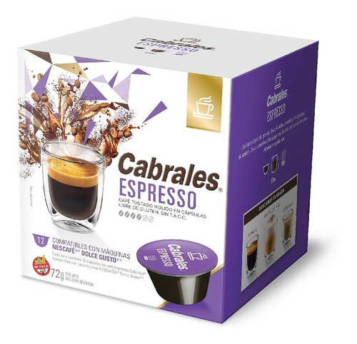 Imagen 1 de 5 de Cafe Capsulas Cabrales Espresso Dolce Gusto
