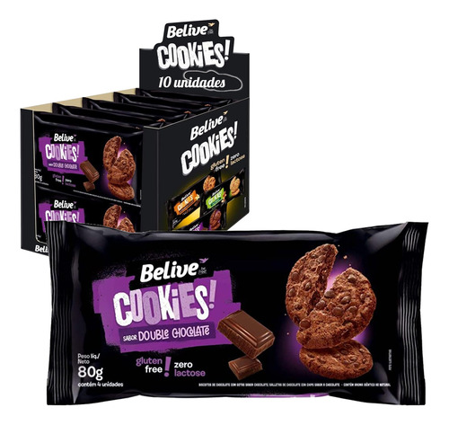 Cookie Belive Double Chocolate 80g (10x)