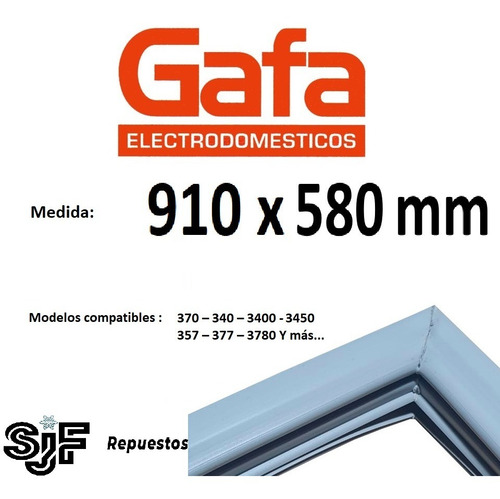 Burlete Sjf Heladera Gafa Hgf 3780 370 340 3400 - 91x58 Cuot