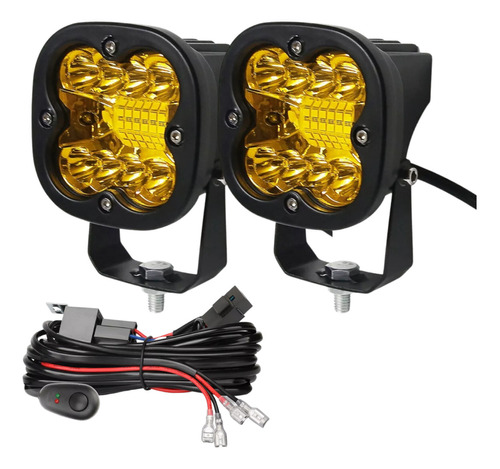 Neblineros Focos Luces Led 12/80v + Cableado Ramal 2 Metros 