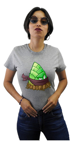 Playera Gris Ojo Pvz Plantas Vs Zombies Bambu