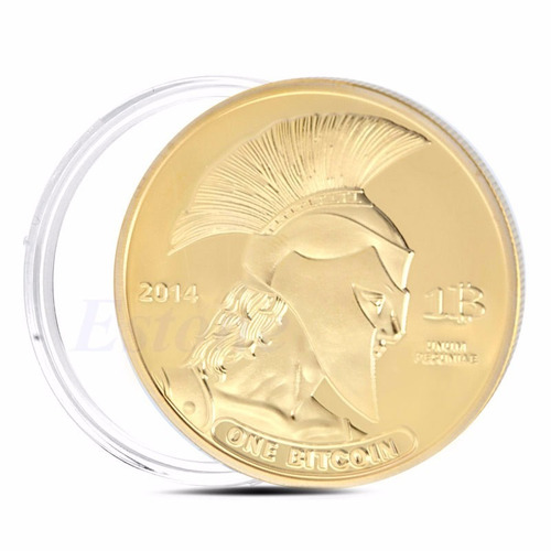 5 Monedas Coleccionables Bitcoin Titan Chapeado En Oro
