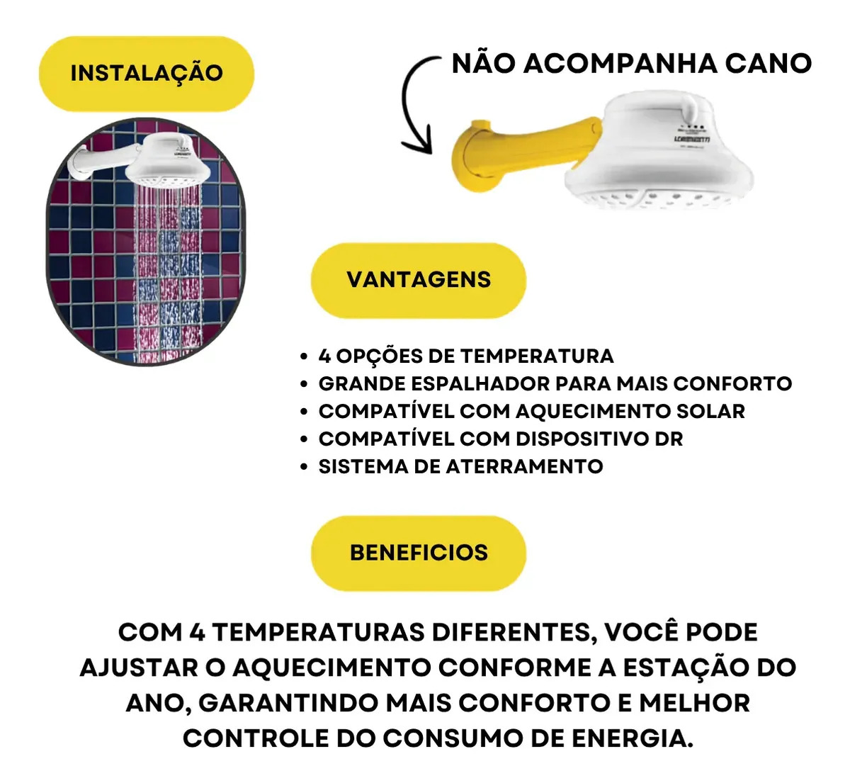 Chuveiro Elétrico Lorenzetti Bella Ducha Ultra 4T 6800W 220V 3