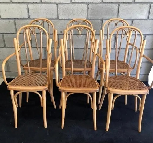 Antiguo Juego De 6 Sillas Thonet Mod 626 Original