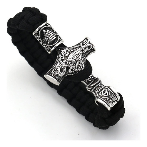 Mayiahey Pulsera De Martillo Vikingo Valknut Para Hombres, P