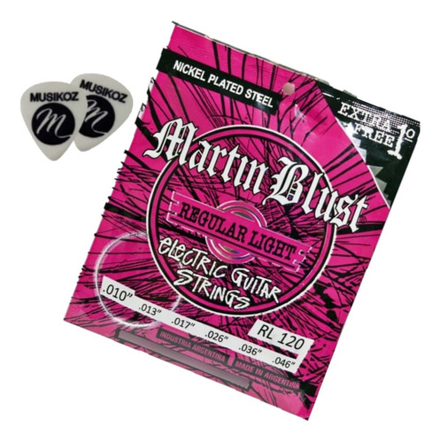 Martin Blust Guitarra Eléctrica 0.10 Rl120 X 10 Paquetes