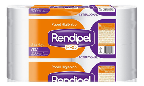Papel Higiénico Rollo Rendipel 300mts X 4 9137 Elite Profess