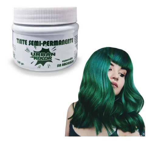 Kit Tinte semipermanente Kolor Shot  SIN AMONIACO Urban Color tono verde oscuro esmeralda para cabello