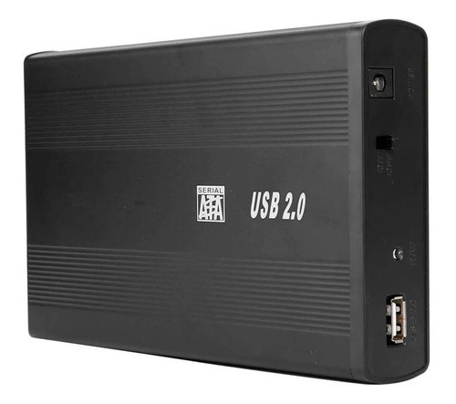 Case 3.5 Sata Para Hd 500gb 1tb 2tb Com Cabo E Fonte Preta