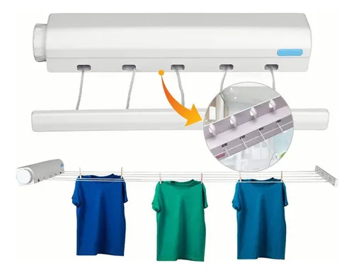 Tendedero Retractil Secador De Ropa Colgador Retractil Pared
