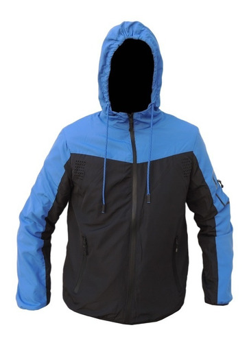 Rompeviento Campera Running Capucha Liviano Deportivo Hombre