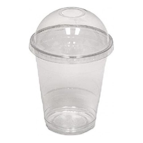 Vasos Plásticos Pet Con Tapa Tipo Domo 12oz (50 Unidades)