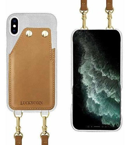 Luckycoin Para iPhone X/xs Soft Touch Fabric Vintage Zl9bp