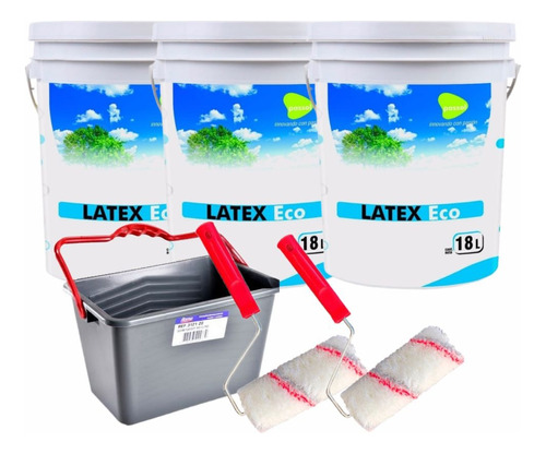 Combo Pintura Int Latex Passol 3 X 18lt + Bandeja + Rodillos