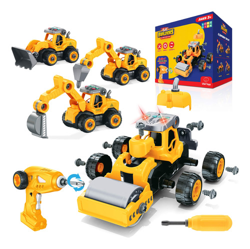 Camión Stem De Construcción Para Niños Con Taladro Y Control