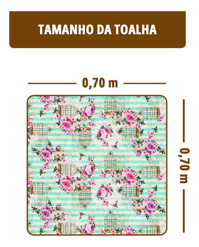 2 Toalhas Mesa Térmica 120c + Grossa Plástica Jolie 70x70 Cor Estampado