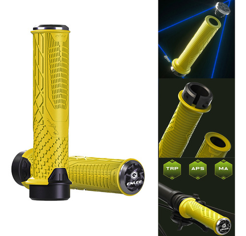 1 Par De Manillar De Bicicleta Agarre De Mano Ciclo Amarillo
