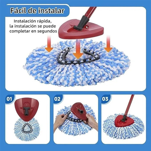 4 Recambios De Mopa Vileda Easy Wring 100% Microfibra