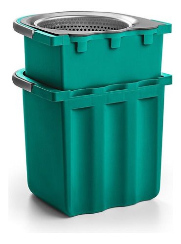 Mop Duas Águas Com Cesto De Inox 17 Litros Noviça Cor Verde-escuro