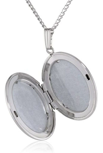 Locket Ovalado De Flores De Plata Esterlina 20