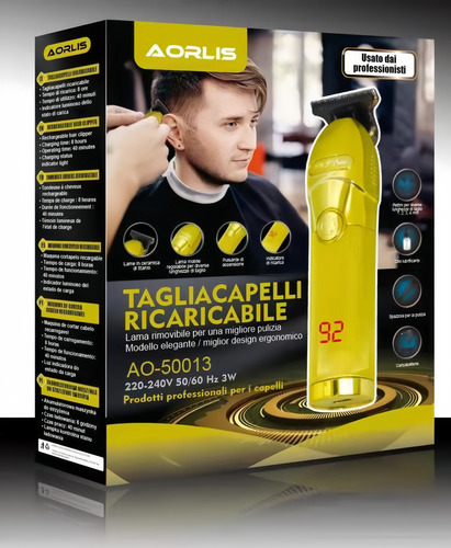 Máquina Para Cortar Cabello Recargable De Gado Profesional Color Dorado