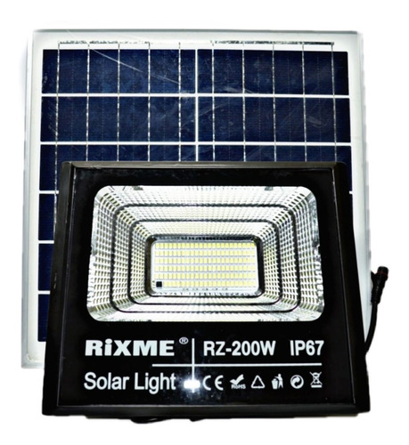 Lampara Solar Led (reflector) 200w Para Exterior C/panel 