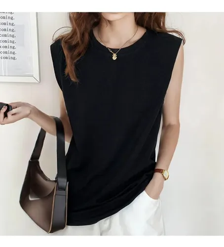 Camiseta Holgada De Moda De Verano Con Chaleco Sin Mangas Pa