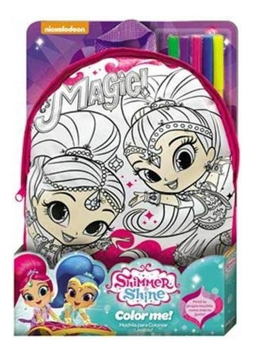 Color Me Mochila Para Colorear Shimmer Shine Kreker 1508