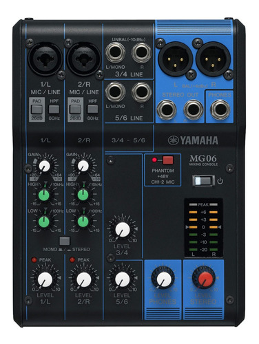 Consola Yamaha MG06 de mezcla 120V