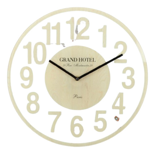 Reloj De Pared Vidrio D40x3.5cm Beige