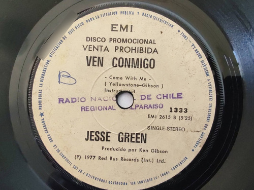 Vinilo Single De Jesse Green -  Ven Conmigo -( Q48