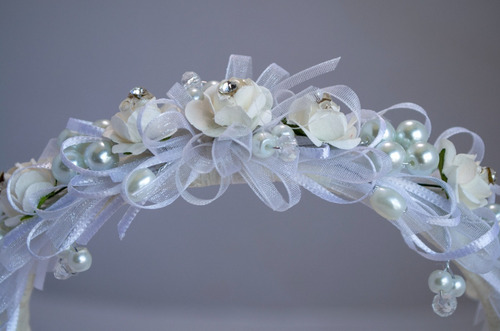 Imagen 3 de 4 de Diadema Tiara Boda Xv Años Comunión Bautizo Dalia Hadas