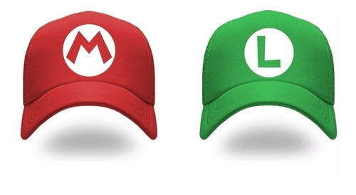 Gorra Mario Bros Y Luigi Trucker Pack X 2