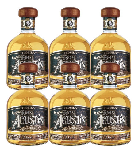 Pack De 6 Tequila La Cava De Don Agustin Añejo 750 Ml