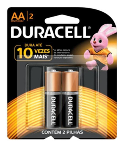 Kit Pilhas Duracell Duralock Alcalina Aa Embalagem Com 2un