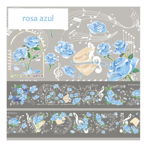 Rosa Azul Flor Diy Pegatinas Hechas A Mano 2pcs