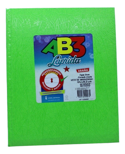 Cuaderno Ab3 19 X 23,5 Laprida  Estrada 50 Hojas Verde Claro