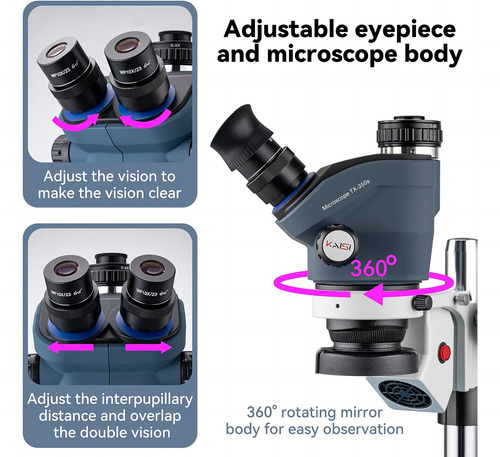 Kaisi Microscopio Estéreo Trinocular Tx-350s, Microscopio