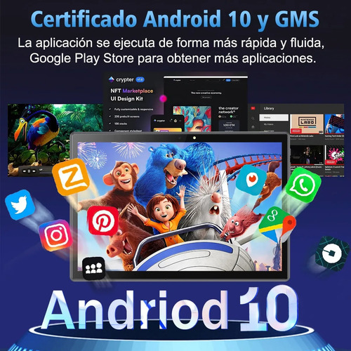 Tablet 10.1'' Pad Hd Android 4+128 Gb Memoria Dual Sim Wifi