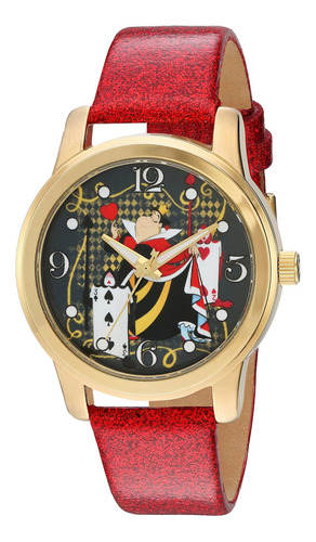 Reloj Mujer Disney W003142 Cuarzo Pulso Rojo En Cuero